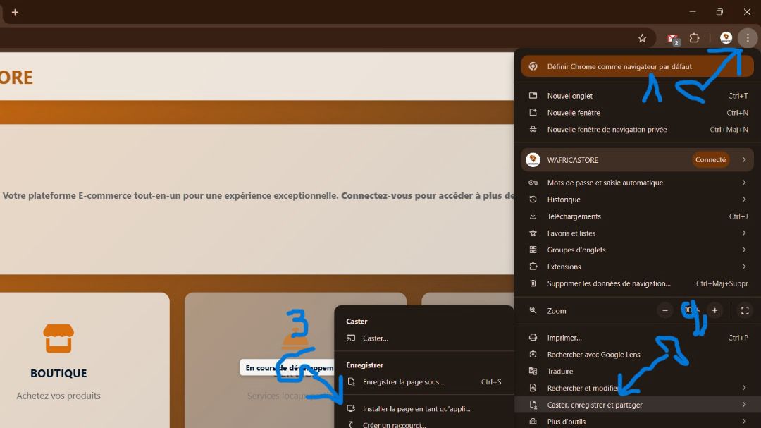Confirmation d'installation de l'application